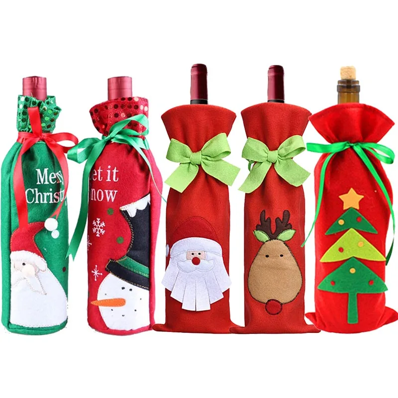 Hoomall Рождественская елка чехлы для винных бутылок рождественские украшения