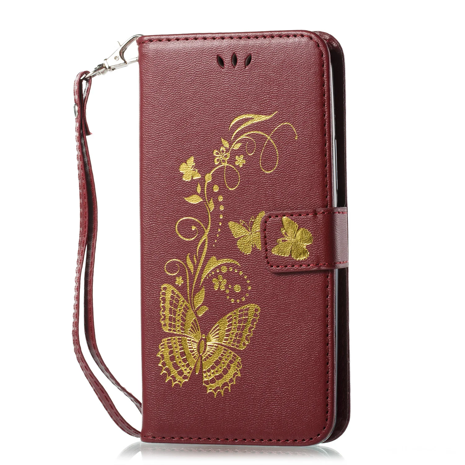 Red wine Флип-чехол для samsung Galaxy J2 Prime Duos G532 G532F G532F/DS SM-G532F SM-G532F/DS J 2 2 Prime бабочка кожаный чехол для телефона - Цвет: Red wine