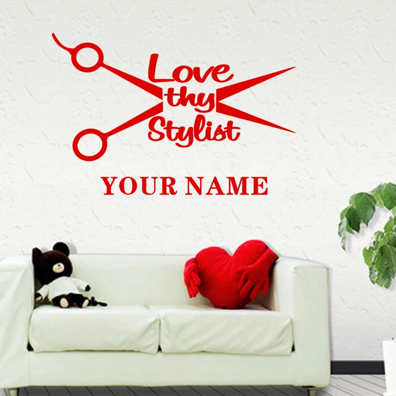 Beauty Salon Sticker Hair Wall Decal Barber Shop Scissor Vinyl Window Decals Decor Mural Hairdresser Glass | Дом и сад