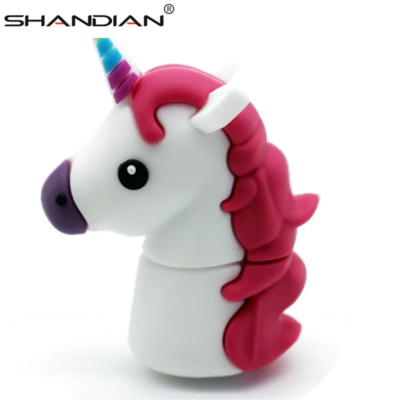 SHANDIAN USB флеш-накопитель с единорогом Гадкий я 2 натуральная мультяшная карта памяти Флешка 4 ГБ 16 ГБ 32 ГБ 64 ГБ флеш-накопитель игрушка