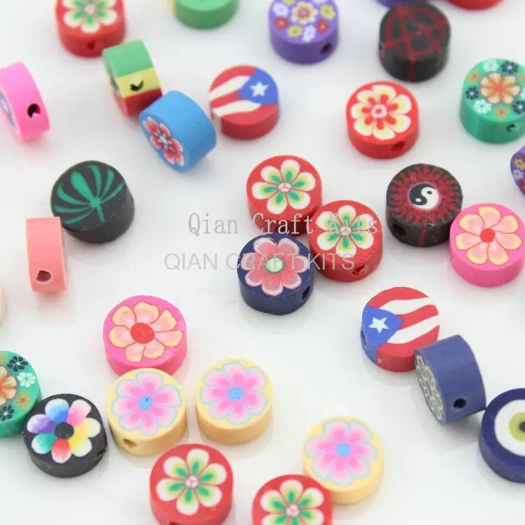 

set of 150pcs mixed colors Polymer Clay Flower Beads Slice Beads Cabochons 10mm DIY hair bow cell phone decor-RT0022