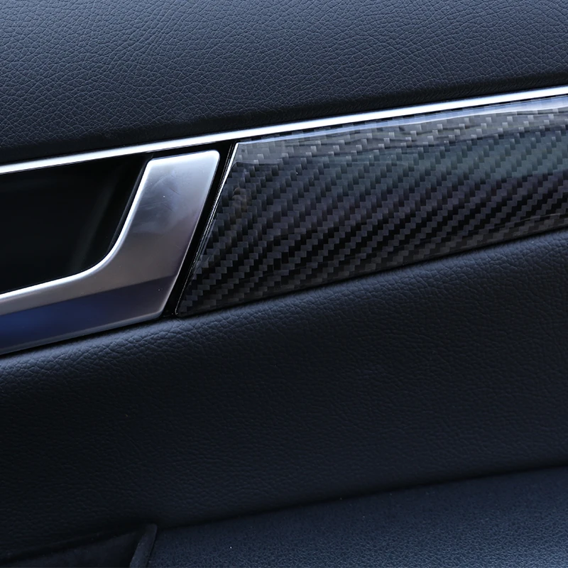 4 шт. Мягкого углеродного волокна для Mercedes Benz C Class W204 2007-2013 Аксессуары для автомобилей интерьерная декоративная накладка на панель двери.