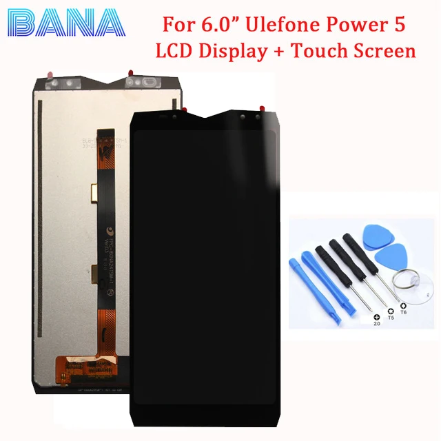 Original Ulefone Power 5 LCD Display + 6.0 inch Touch Screen Digitizer Glass Panel Assembly Replacement | Мобильные телефоны и