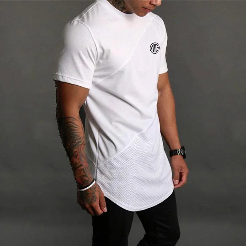 

Fitness Men Tops Cotton Brand Mens Muscle t Shirt Bodybuilding Singlets Plus Big Size Tshirt Cotton Mesh Short Sleeve Tshirt