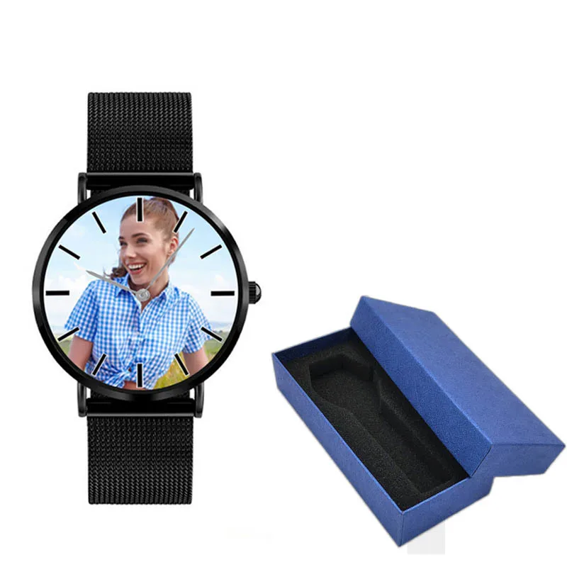 women B with box A4402 Личная фото печать индивидуального логотипа часы Relogio Feminino Masculino Reloj De Dama - Цвет: women B with box