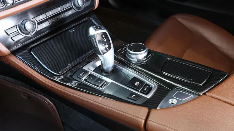 Углеродное волокно Стикеры для BMW 5 серия F10 2014 2016 520li 525li 530li ABS центральной консоли
