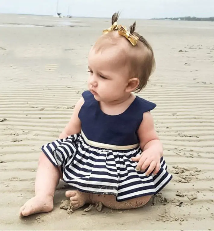 Newborn Baby Girls Party Princess Pageant Tutu Dress Kid Toddler Navy Blue Dresses |