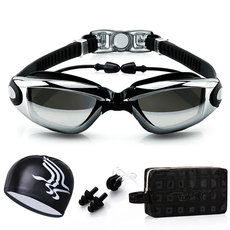 Профессиональные плавательные очки для близорукости 150-800 градусов комплект из 4