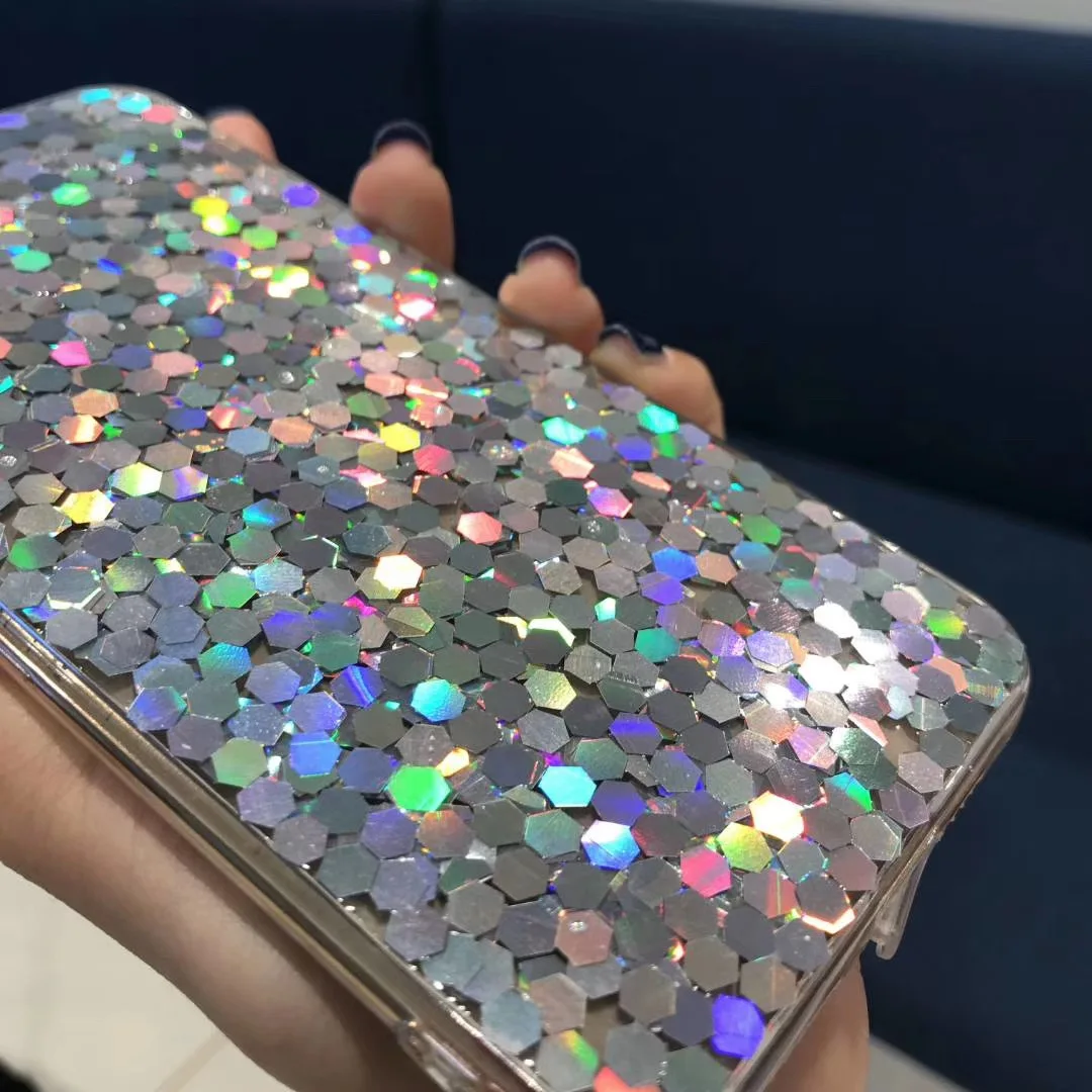 Цветной блестящий чехол с блестками для iphone X XS MAX XR 10 7 8 6 6s Plus Модный Лазерный Блестящий Мягкий из ТПУ|Бамперы|