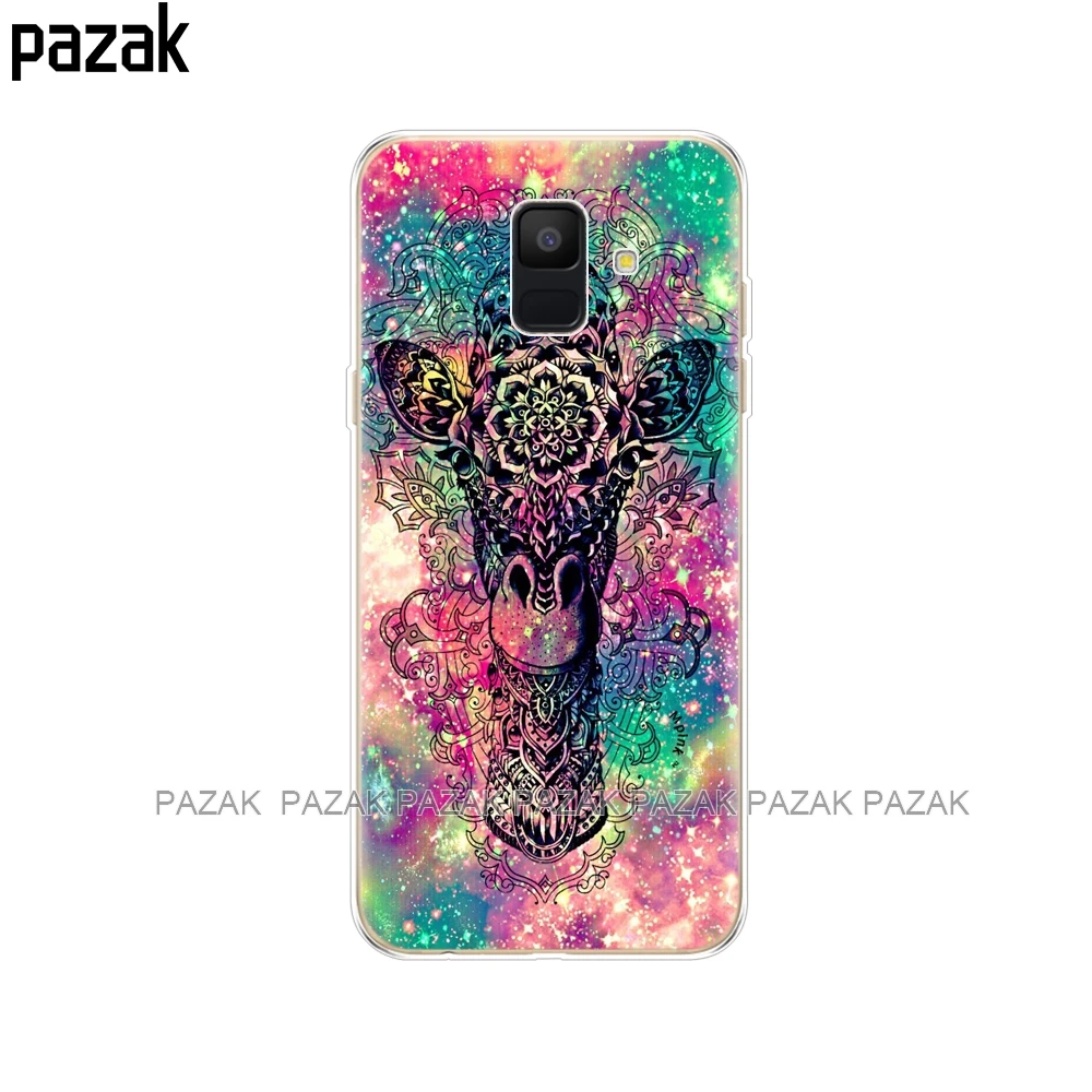 61366 Силиконовый чехол для samsung Galaxy A6 чехол Dual SIM SM A600 A600F для samsung A6 plus A605 A605F защитный чехол с узором - Цвет: 61366
