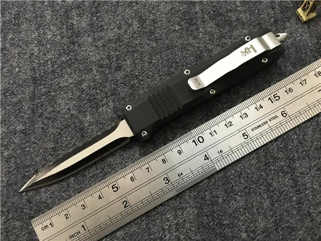 Half Serrated BENYS пользовательские мини HK N/E фиксированным лезвием карманный нож - Цвет: Half Serrated