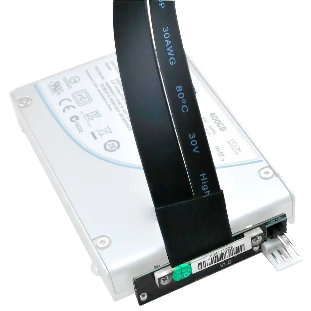 Удлинительный гибкий кабель U2 SFF-8639 U.2 to M.2 M Key-M M2 Adapter Riser Card ленточный для NVME SSD |