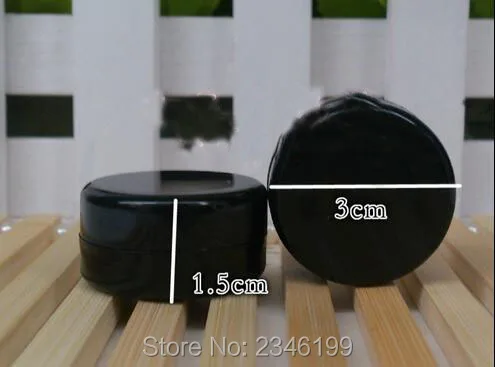 

2G 2ML Plastic Small Cream Jar, Cosmetic Powder Case, Black Transparent Plastic Cream Small Sample Packing Container, 100pcs/lot