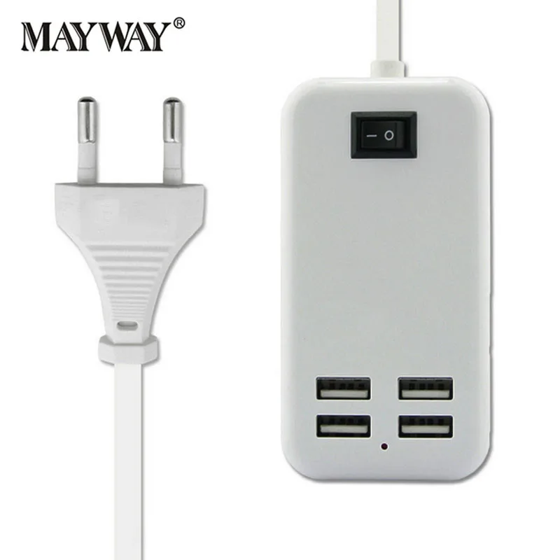 Универсальное быстрое зарядное устройство с 4 портами USB адаптер питания для