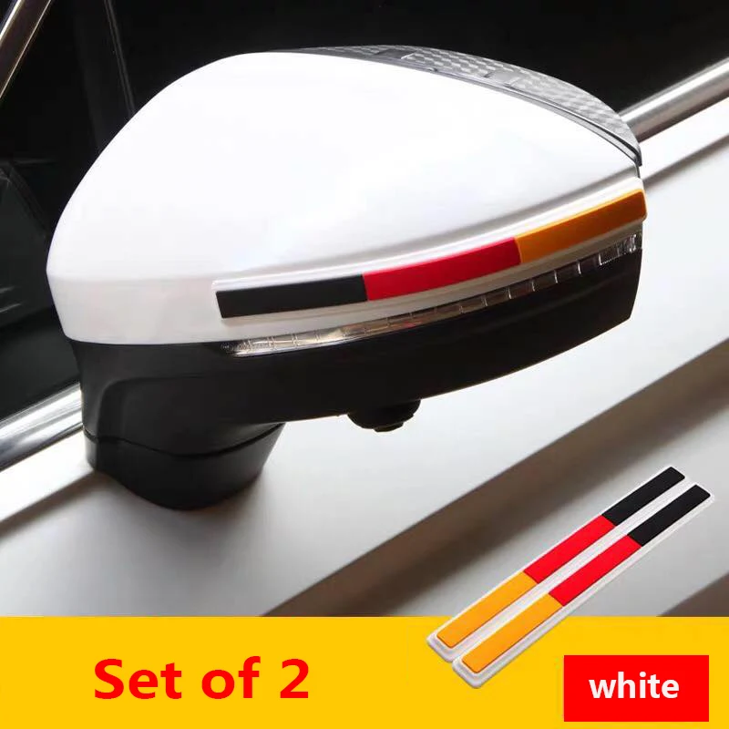 Type 3-White-2PCS Для Volkswagen Tiguan зеркало заднего вида, наклейка на бампер, против царапин, Полоска, защита края, защита для автомобиля, Стайлинг, зеркала заднего вида - Название цвета: Type 3-White-2PCS