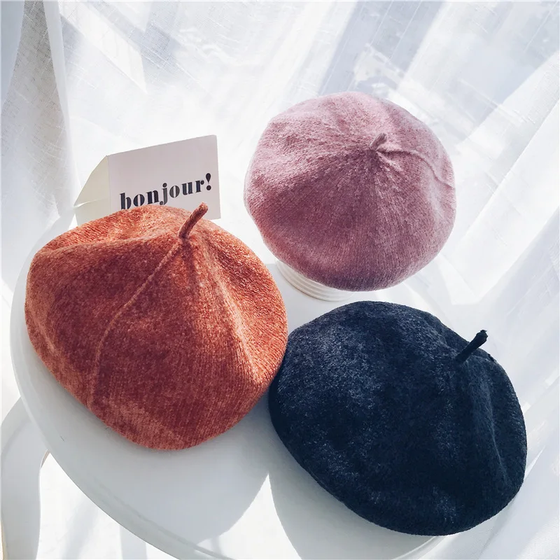 Новинка женские весенне-Зимние береты шляпа в стиле художника шерстяные