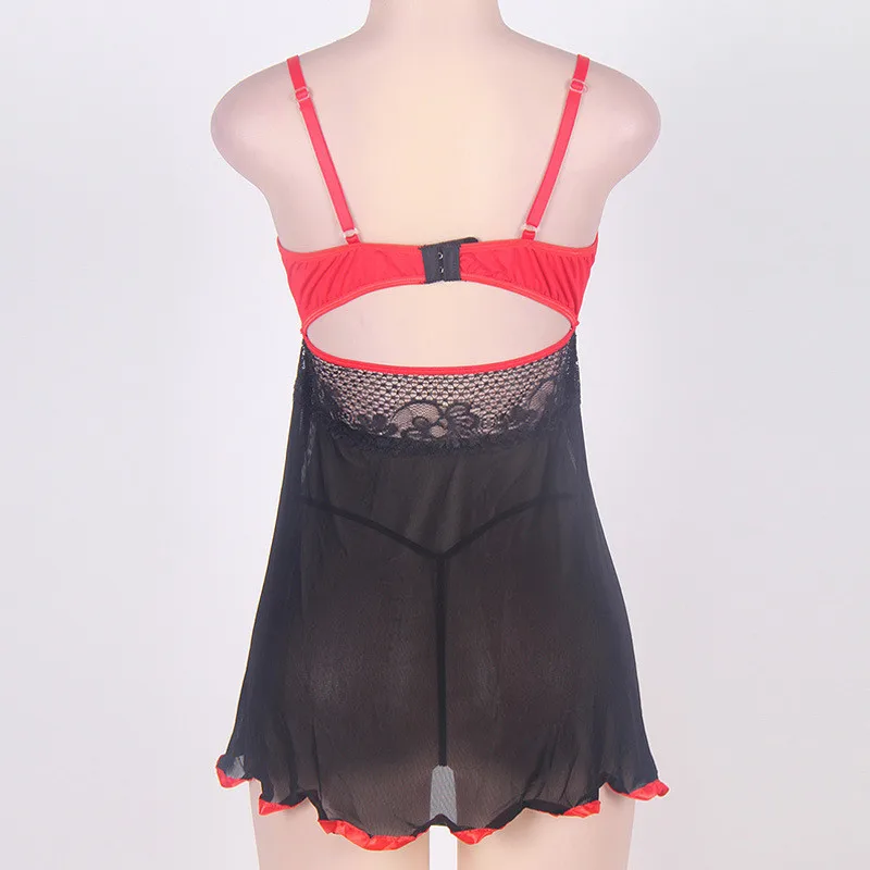 

Sexy Hot Erotic Lingerie Dress Black Plus Size Babydoll 5XL 6XL 7XL Lenceria Mujer Sexy Underwear RU 58 Lingerie Babydoll R80245