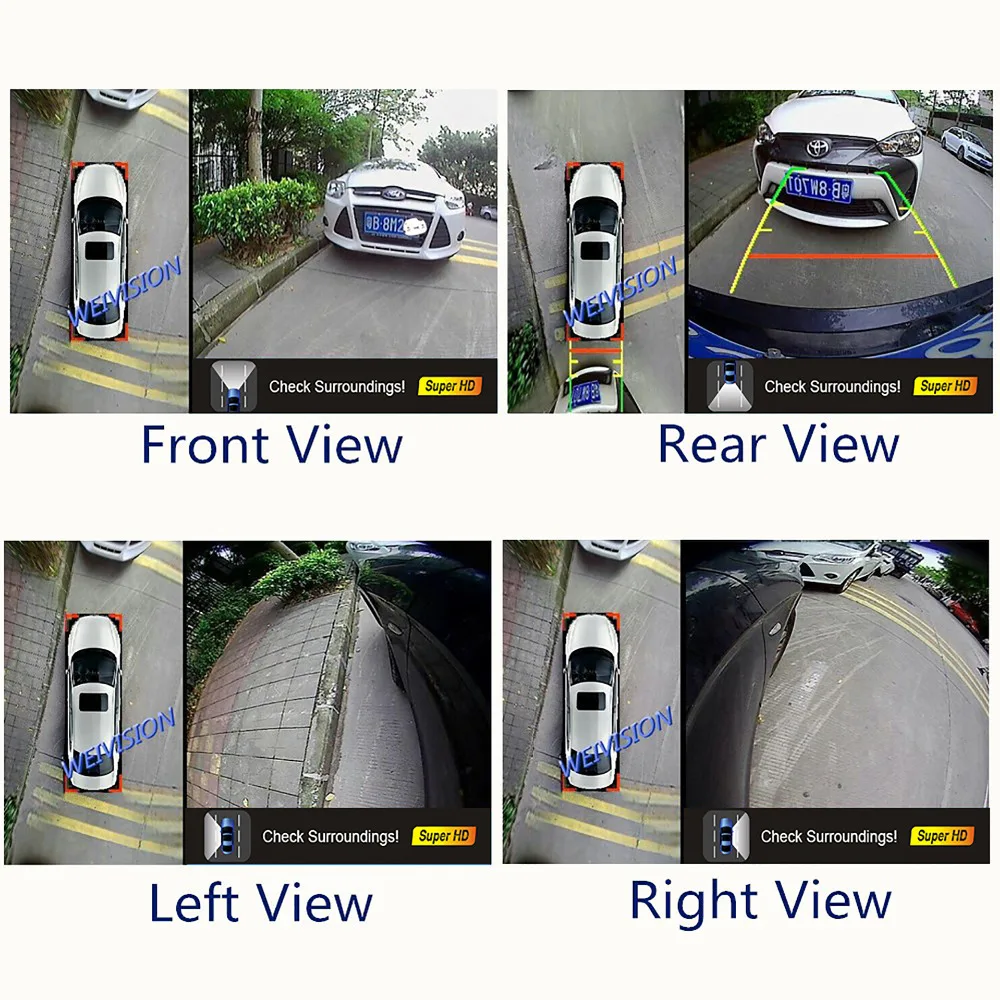 Автомобильный видеорегистратор WEIVISION 360 с видом птичьего полета система записи 4HD