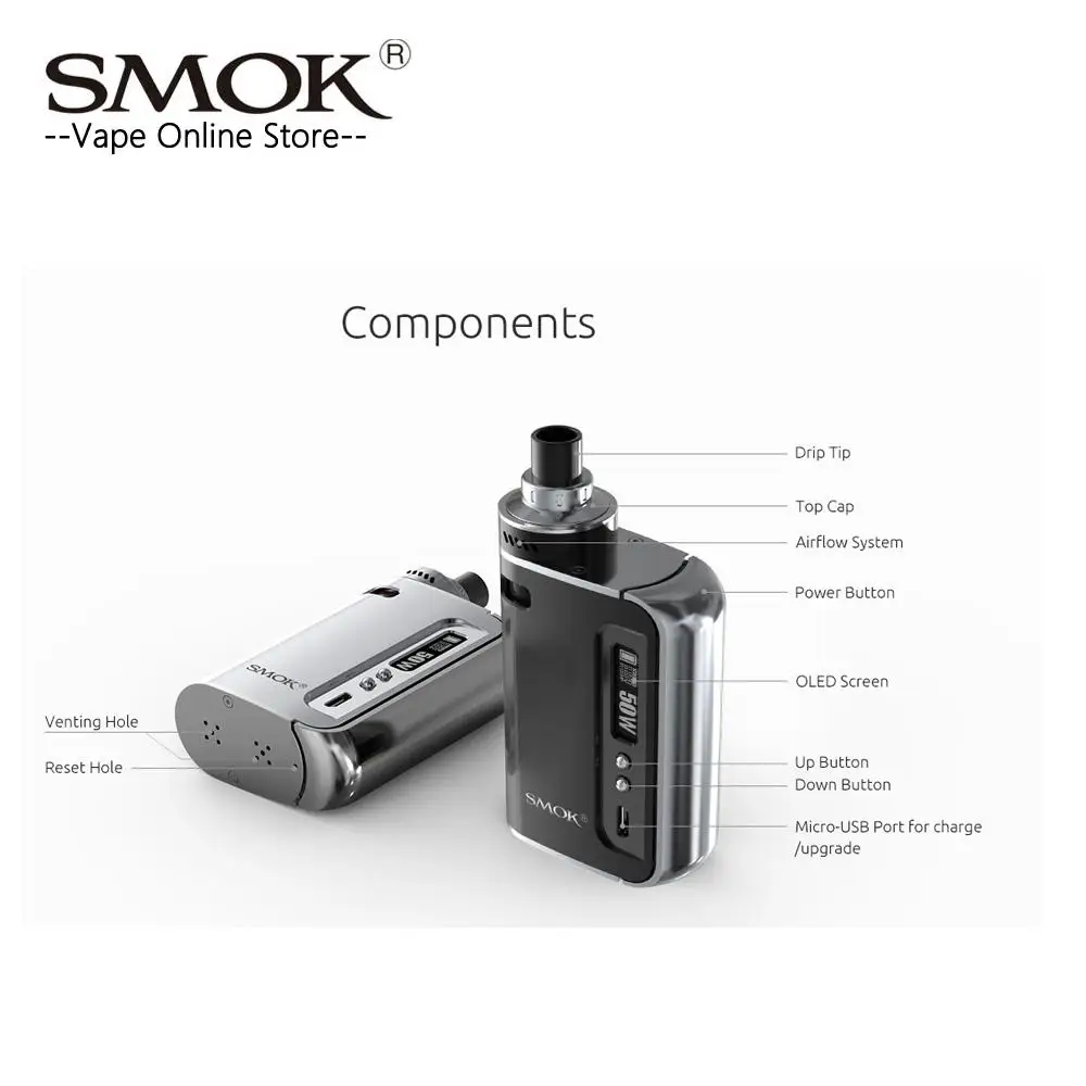 Распродажа! Оригинальный Smok OSUB One Kit All-in-One 50 Вт Osub one Box MOD с батареей 2200 мАч и 2 мл