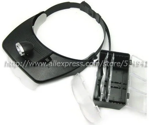 Бесплатная доставка светодиодные лампы головной шлем увеличительное стекло |