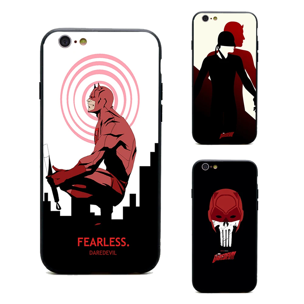 Daredevil потоковые Чехлы для телефона из термополиуретана + PC черные чехлы iPhone X 6 6s 7 8