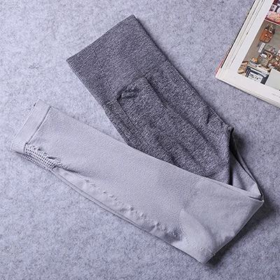 gray white Бесшовные Спортивные Леггинсы с эффектом омбре, обтягивающие штаны для фитнеса и йоги с высокой талией, эластичные тренировочные колготки, спортивные женские леггинсы для спортзала - Цвет: gray white
