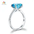 Павлин звезда Твердые 925 пробы серебро 4 карат синий овальный юбилей кольцо Роскошные ювелирные изделия CFR8303