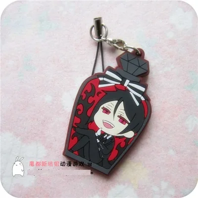 Ciel Phantomhive Sebastian Dagger Grell Undertaker Аниме Черный Батлер бутылка версия резиновый брелок - Цвет: 02