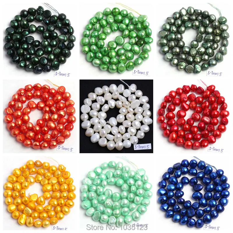 Бусины свободной формы из пресноводного жемчуга 5 7 мм 14 дюймов w3981|Бусины| |