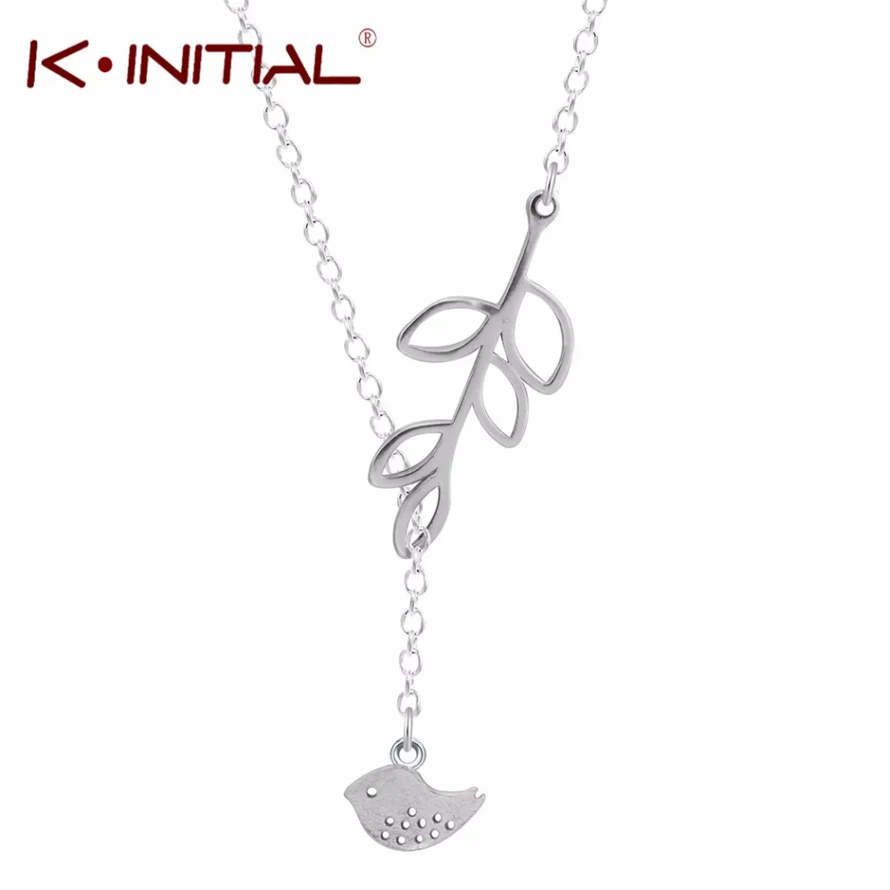 Kinitial 1 шт. хит 925 серебряные ювелирные изделия листья птица подвеска массивное