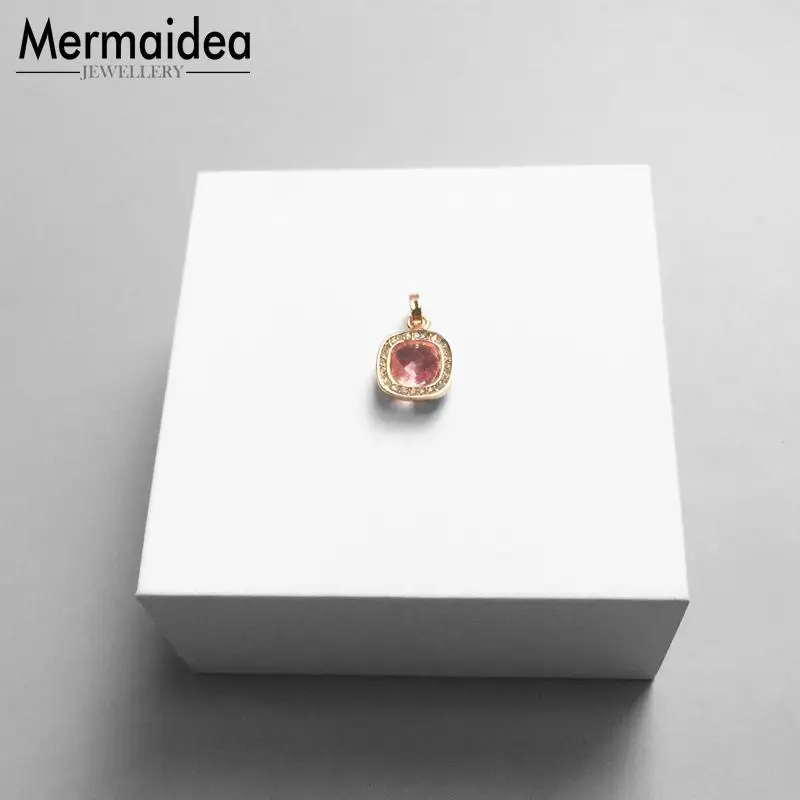 Кулон с квадратными бусинами Karma модное ювелирное изделие розой посеребренный