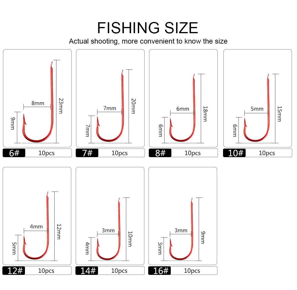 Рыболовные крючки из углеродистой стали fishking50145. рыболовные крючки с колючей головкой. Размеры#6-#16. Рыболовные аксессуары для ловли карпа. Набор рыболовных крючков с глазами Pesca