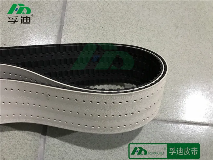 

Special production oil resistant power coated rubber timing belt with green rubber punch toothed drive belt