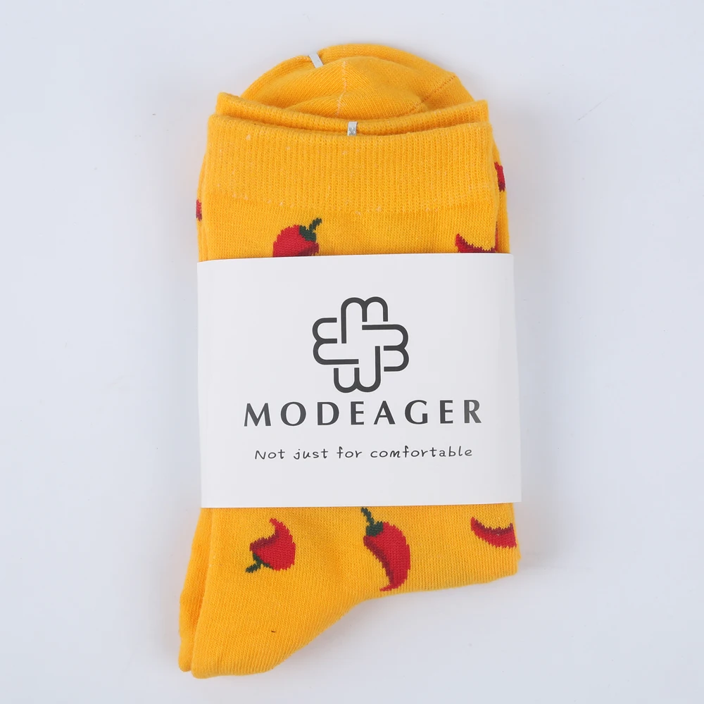 Модные женские носки Modeager из 75% хлопка в Корейском стиле Харадзюку с изображением