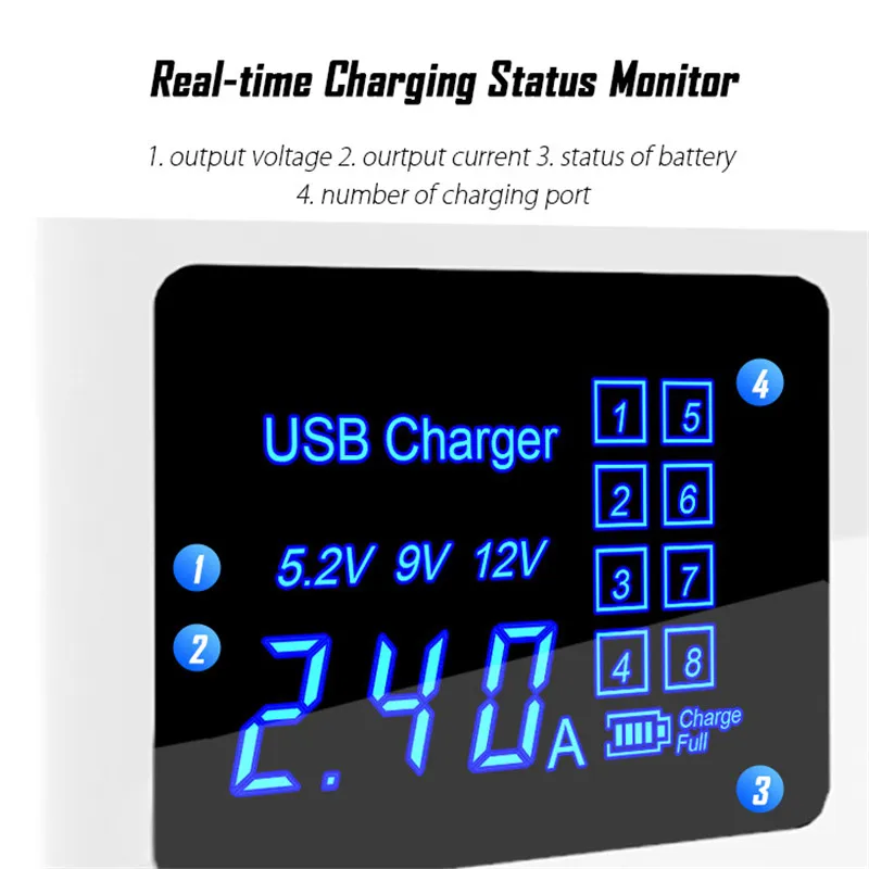 6-портовое настольное USB быстрое зарядное устройство Quick Charge 3 0 мульти для