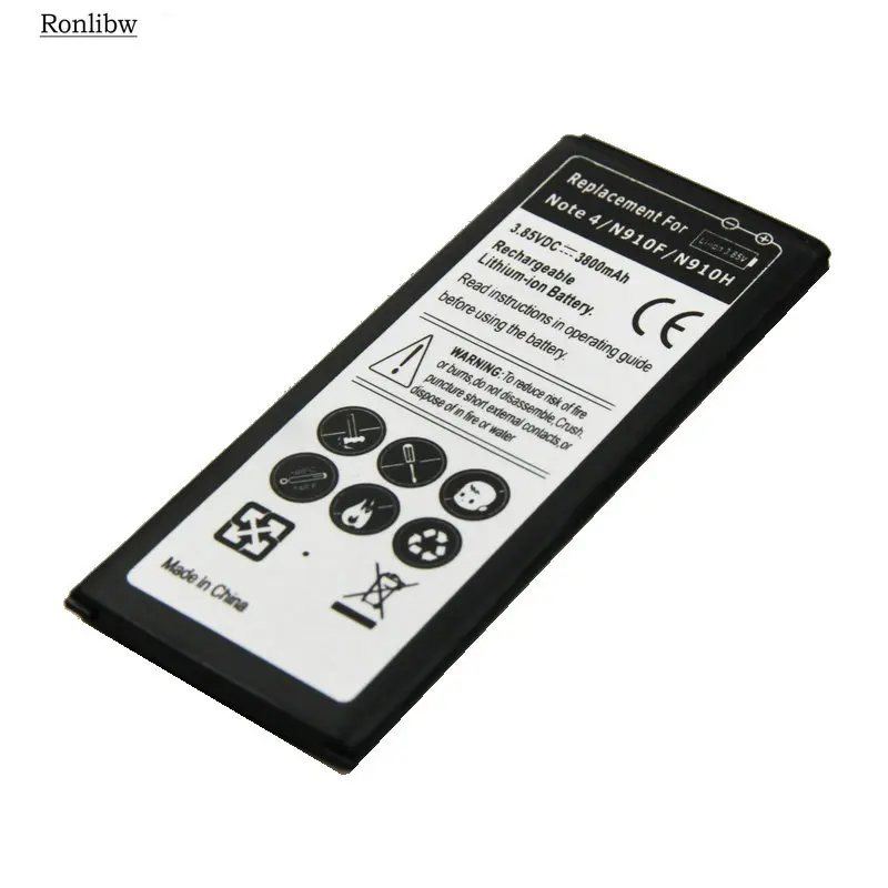 Ronlibw 2 шт. EB BN910BBE запасная батарея + зарядное устройство для Samsung Galaxy Note 4 Note4 N910H N910A