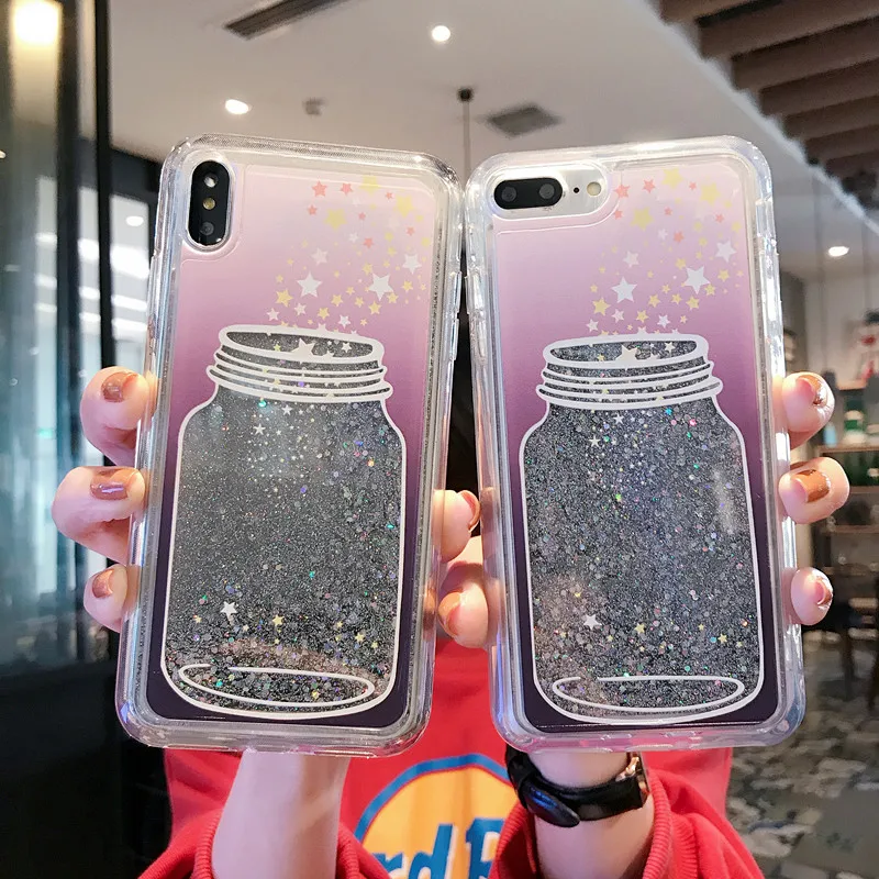 Iboily Желая бутылки чехол для iPhone X XR XS Макс жидкость зыбучие пески 6 S 7 8 плюс Bling