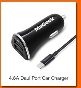 MaGeek 5V2. 4A двойной USB зарядное устройство Быстрая зарядка для телефона портативное зарядное устройство для iPhone зарядное устройство