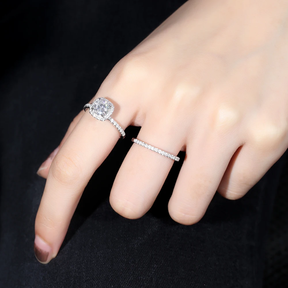 Обручальное кольцо с муассанитом белое золото 2 карата 8 мм | Украшения и