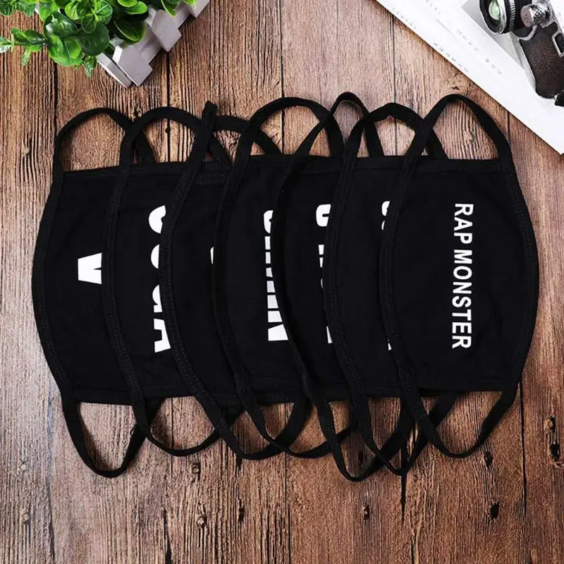 1 шт. унисекс с буквенным принтом хлопок половина лица маска для рта Корейская