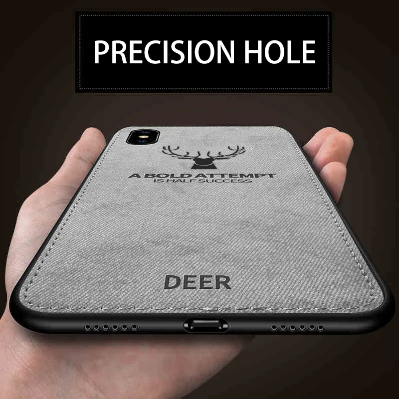Ультратонкий Мягкий тканевый чехол в стиле ретро с оленем для Iphone XR XS Max