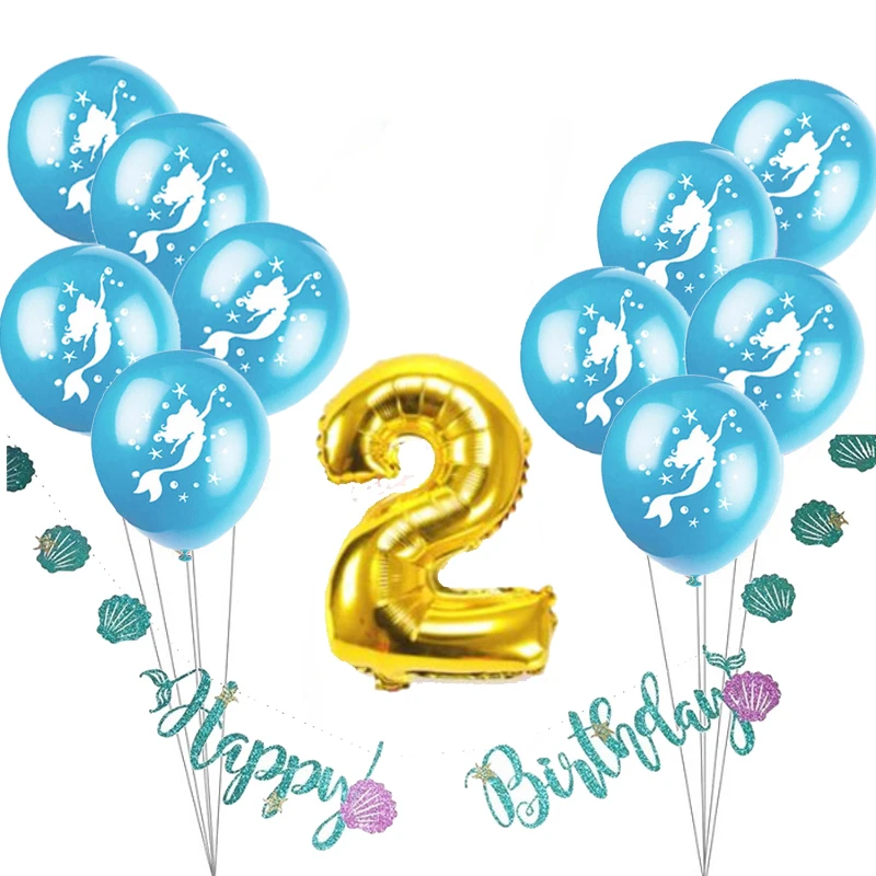 Набор воздушных шаров на день рождения для детей 2 лет латексные шары с номером