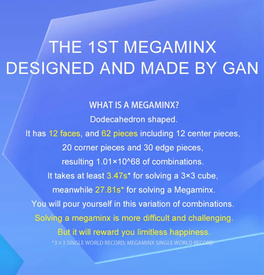 Магический куб-головоломка GAN mega M megaminxeds Магнитный ганкуб 12 граней кубик Додекаэдр Профессиональный мегамин x скоростной куб игрушки