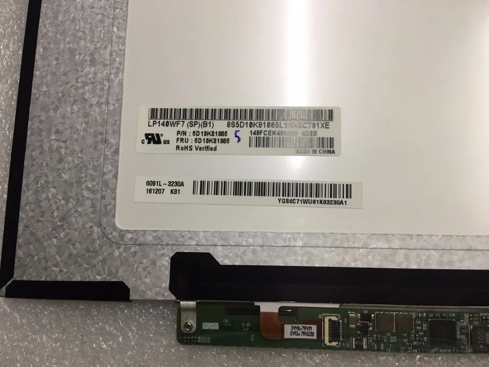 Светодиодный ЖК экран GrassRoot 14 0 &quotдля Lenovo Ideapad 520S 14IKB 80х2 Yoga 710 LP140WF7 SPB1 DP/N FRU: 5D10K81085 IPS