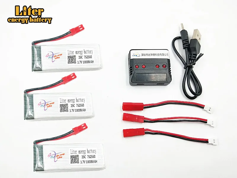 3 7 V 1000mah 752560 30c для 8807 8807w A6 A6W Rc Quadcopter запасные части 5in1 баланс зарядное устройство