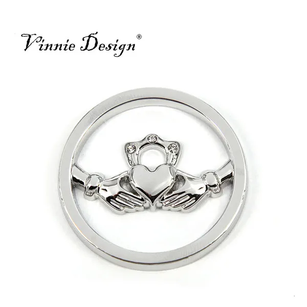 Винни Дизайн Ювелирные изделия мм 33 большая монета сердце с руками кладдахская
