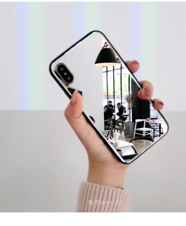 App iphone 8 case phone glass clear view smart mirror cases iPhone xr makeup 7 plus luxury |