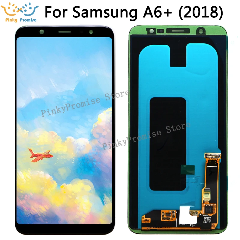 SUPER AMOLED ЖК дисплей 6 0 дюйма для SAMSUNG A6 Plus 2018 A605 дигитайзер сенсорного экрана в