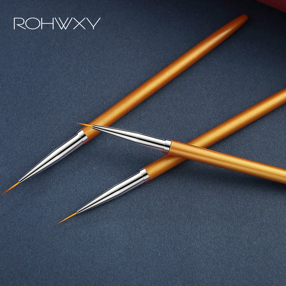 ROHWXY 3 шт./компл. ногтей кисть для ногтей Дизайн Кисти для УФ-геля для маникюра для ногтей ручка для рисования цветок линия французский инструмент для рисования