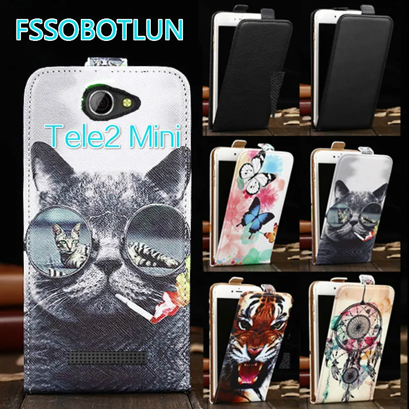 Флип-чехол FSSOBOTLUN для Tele 2 Mini гладкая Вертикальная искусственная кожа Tele2 |